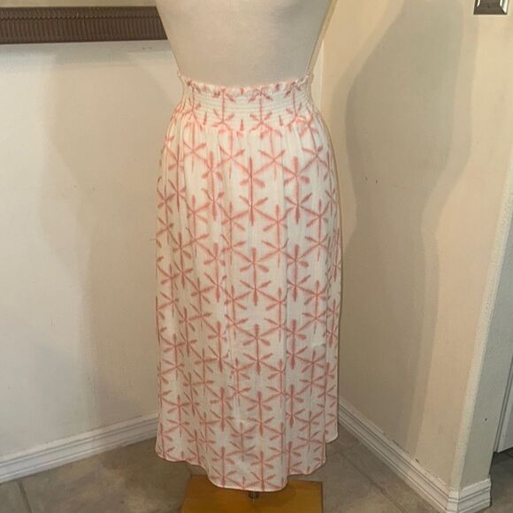 NWT LOFT Coral/White Patterned Women's Skirt Size Medium - Picture 6 of 13